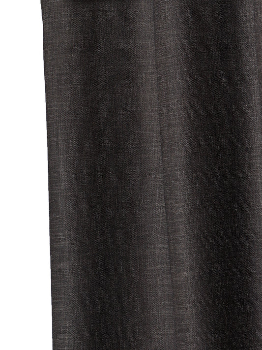 Door Curtain | Eyelets Polycotton Curtain | Solid Dark Gray Blackout Curtain | 50 Inch x 84 Inch | 7 ft.
