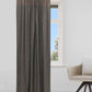 Textured Embroidered Grey Curtain with Rod Pocket | Polycotton | 50 Inch x 84 Inch | 7 ft.