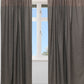 Textured Embroidered Grey Curtain with Rod Pocket | Polycotton | 50 Inch x 84 Inch | 7 ft.