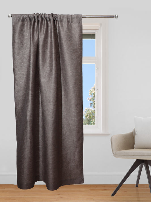 Door Curtain | Solid Grey Blackout Curtain with Rod Pocket | 52 Inch x 84 Inch | 7 ft.