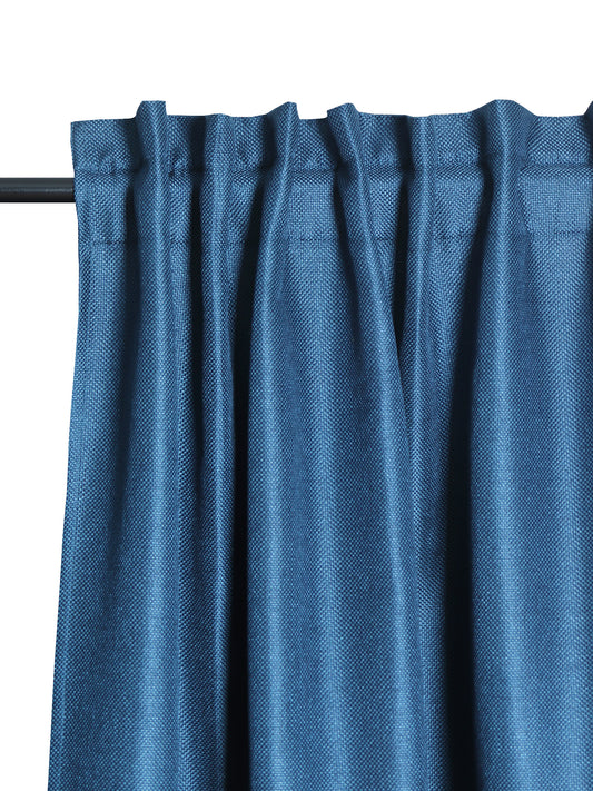 Door Curtain Polyester Self Textures Dark Teal - 52" X 84" (Hidden Loop)
