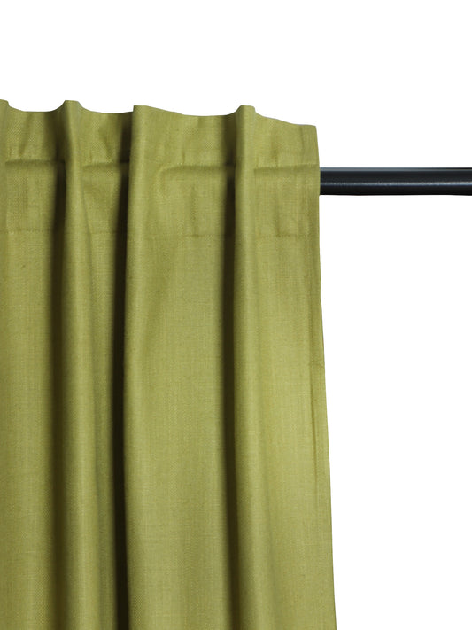 Door Curtain Self Textured Cotton Blend Green - 52" X 84" (Hidden Loop)