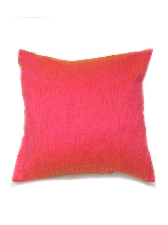 Rose Motif | Floral Printed | 100% Polyester | 16 Inch x 16 Inch | Pink | Cushion Cover