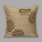 Embroidered Cushion Cover Brocade Silk Beige - 16" X 16"