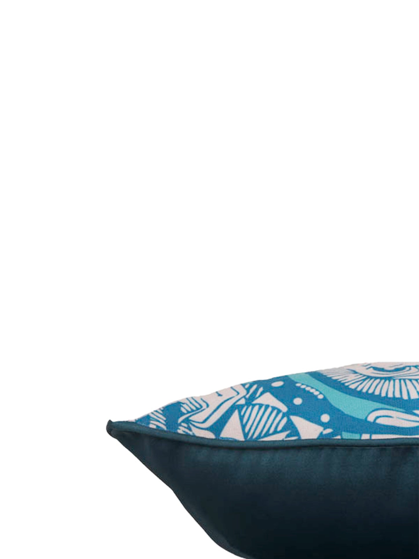 Abstract Floral Printed | 100% Polyester | Blue & White| 12 Inch x 12 Inch | Cushion Cover