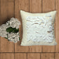 Embroidered Cushion Cover 100% Cotton Frayed White - 12" X 12"