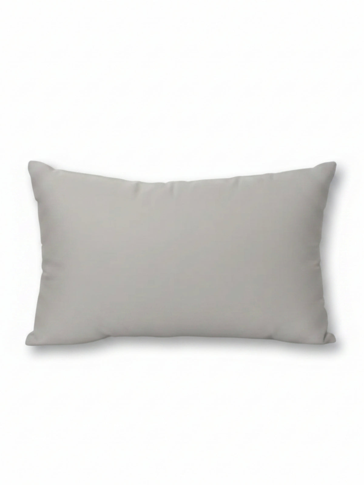 A rectangular lumbar throw pillow featuring a gray and white damask pattern, shown against a plain white background with a soft drop shadow.