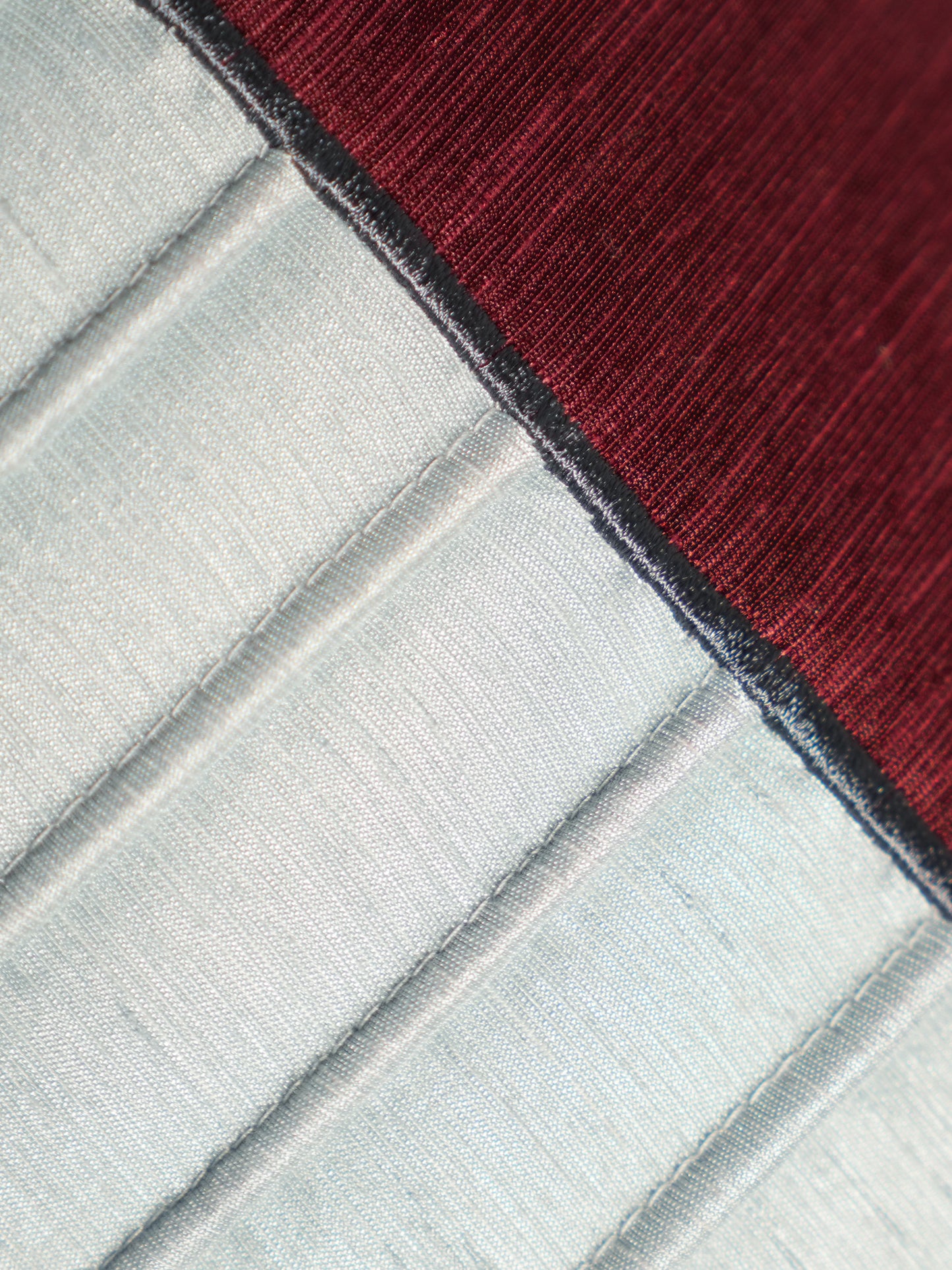 Technique Cushion Cover Polyester Maroon And Blue  - 12" X 22"