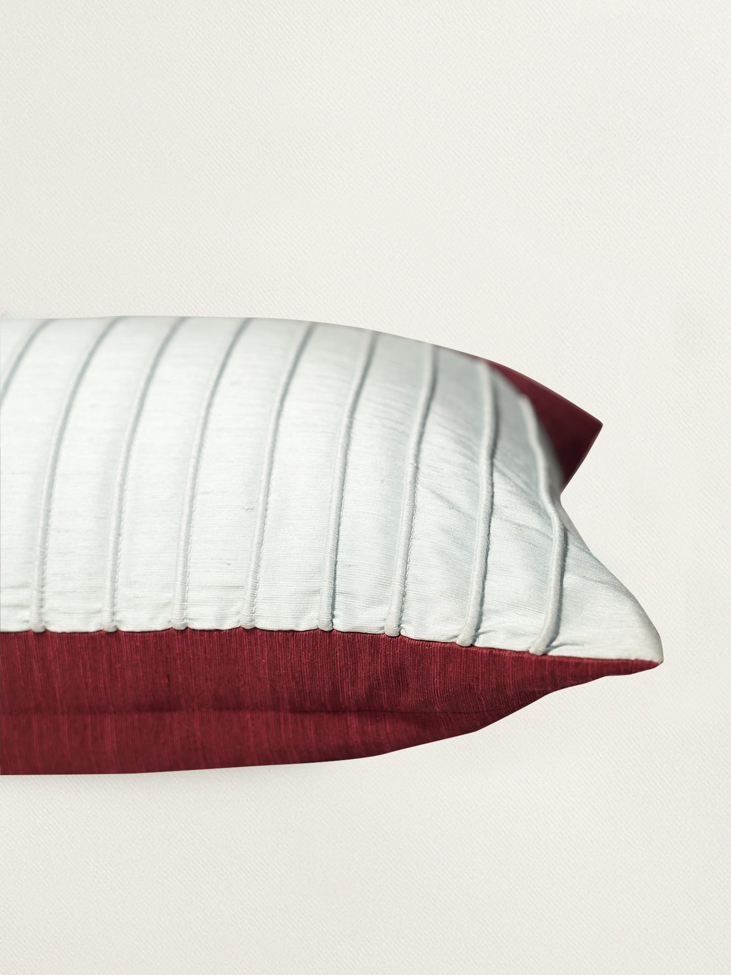 Technique Cushion Cover Polyester Maroon And Blue  - 12" X 22"