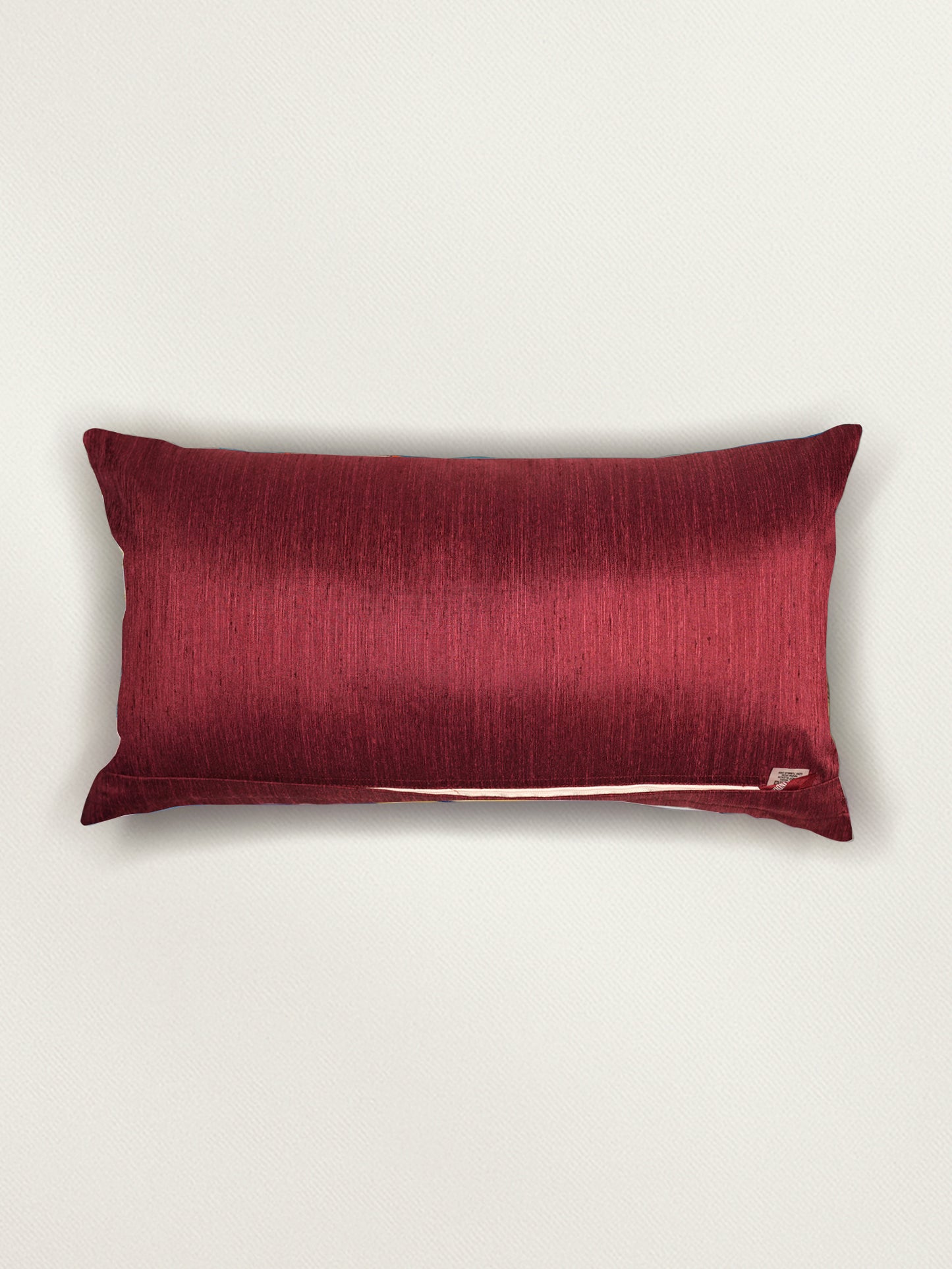 Technique Cushion Cover Polyester Maroon And Blue  - 12" X 22"