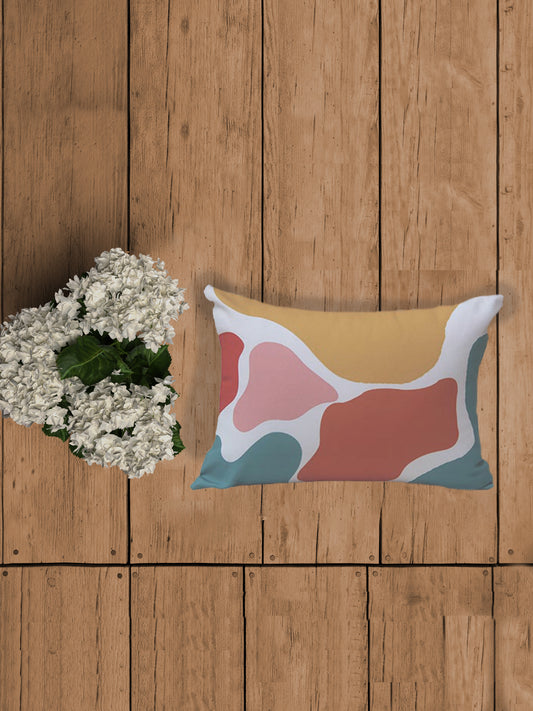 Abstract Pattern Printed | Polyester Cushion Cover | 14 Inch x 19 Inch | Multicolor