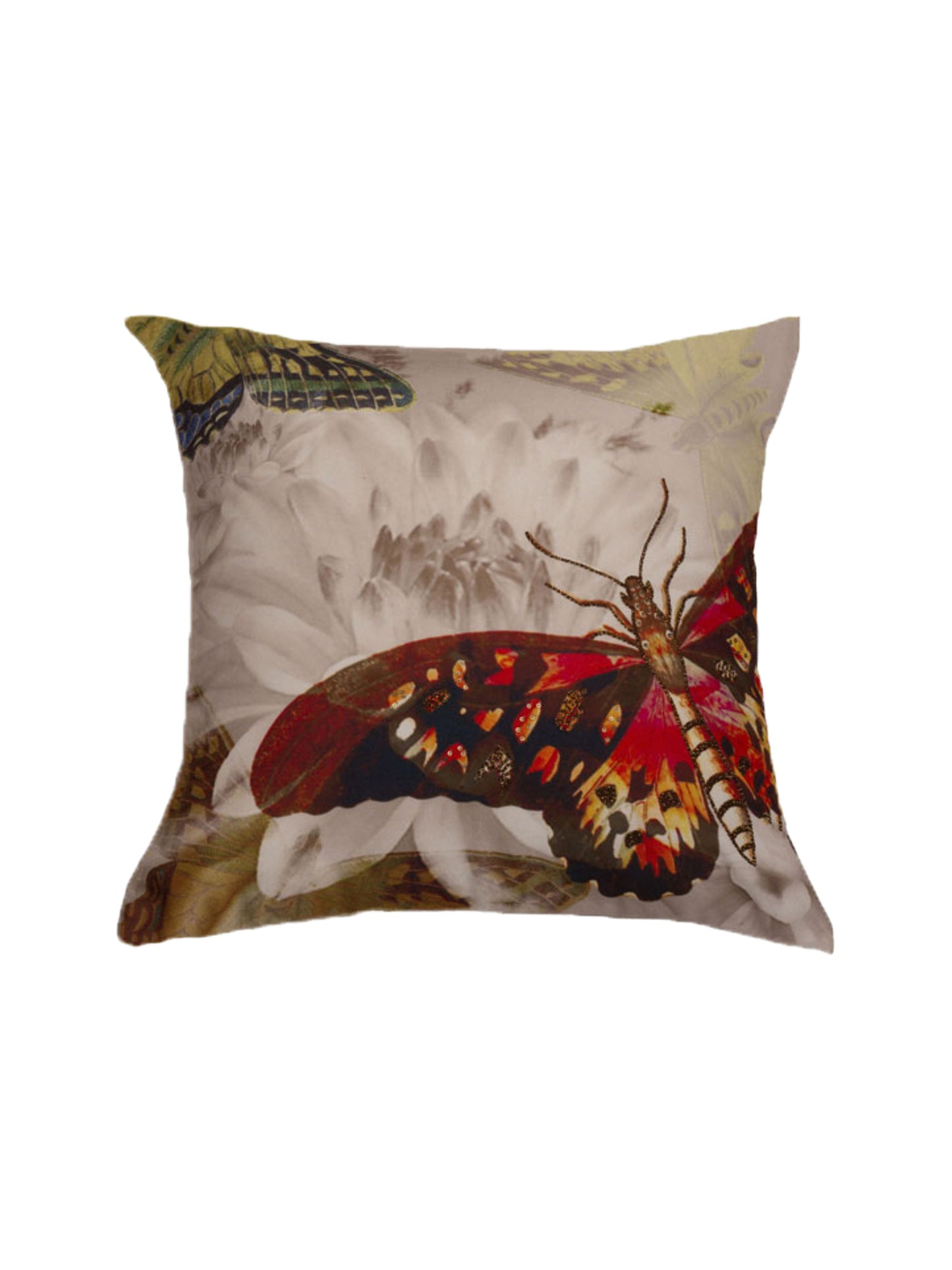 Co-ordinated Cushion Cover Set Of 3 Polyester Blend Digital Printed And Box Pleated Multi-color- 16" x 16"
