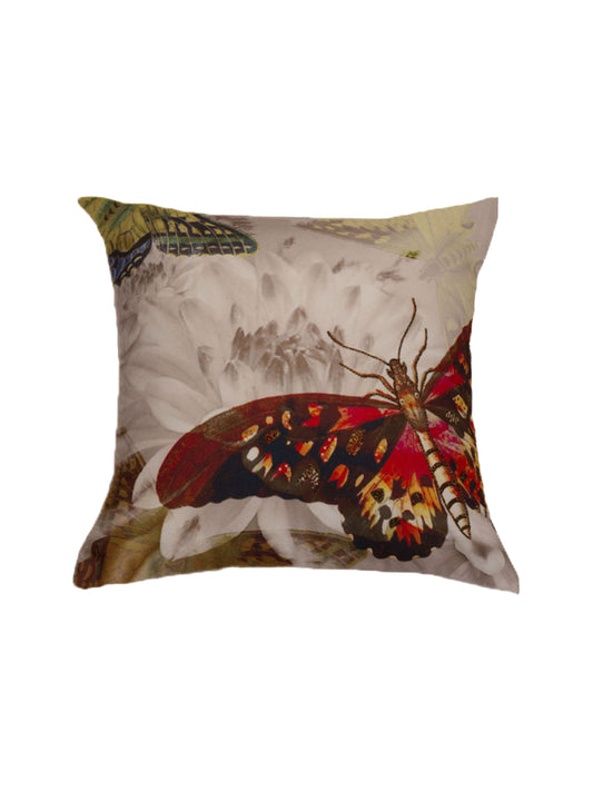 Co-ordinated Cushion Cover Set Of 3 Polyester Blend Digital Printed And Box Pleated Multi-color- 16" x 16"