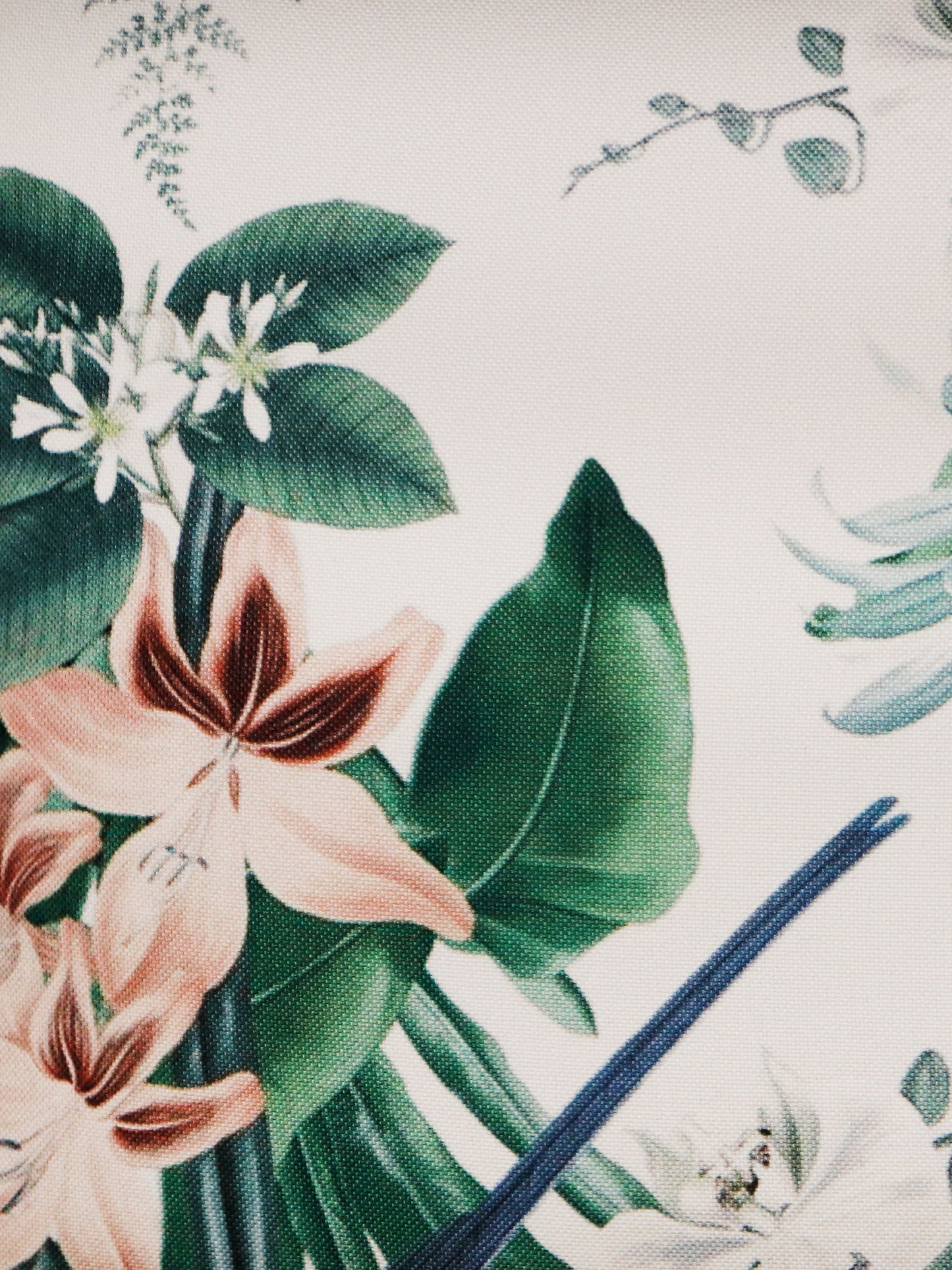 Tropical Botanical Accent Pillow with Bird Design | 16 x 16 Inch