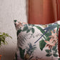 Tropical Botanical Accent Pillow with Bird Design | 16 x 16 Inch