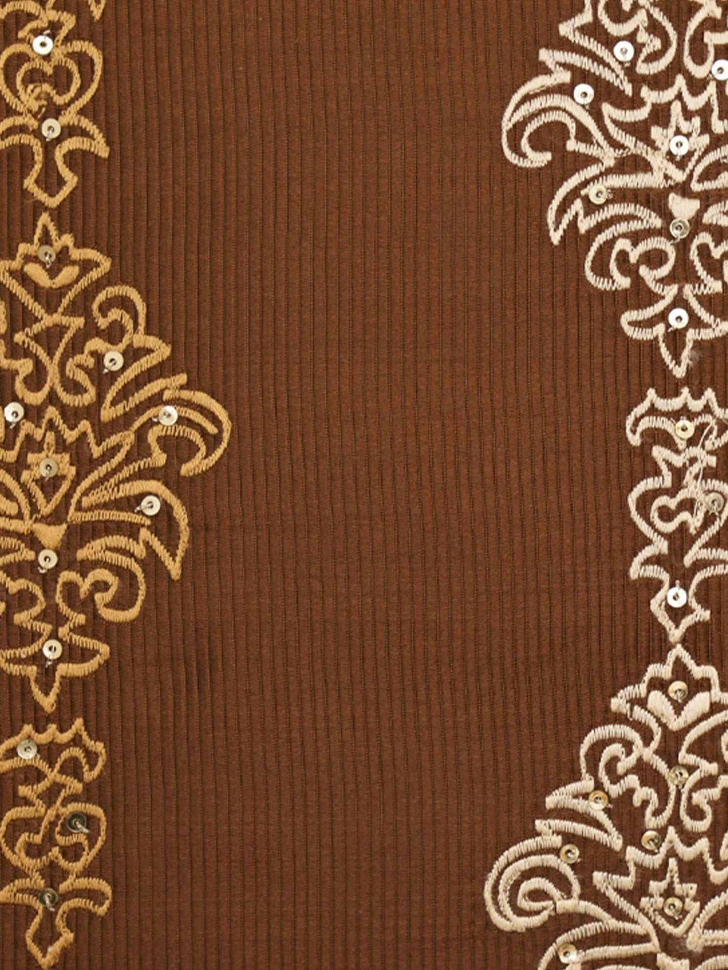 Cushion Cover Polyester Blend Embroidery Brown - 16" X 16"