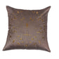 ZEBA World Eurosham Square Cushion Cover for Sofa, Bed | Embroidery - Polycanvas | Brown - 20x20in(50x50cm) (Pack of 1)
