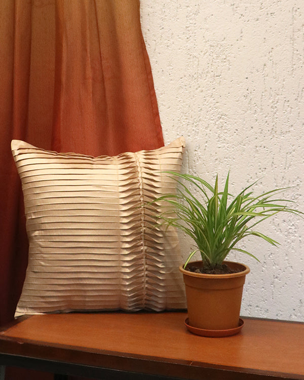 Technique Cushion Cover Set of 3 – Blush & Cream Pleated Design, 16" x 16"