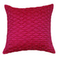 A square magenta pink throw pillow with a textured, diamond-quilted fabric pattern, shown against a plain white background.