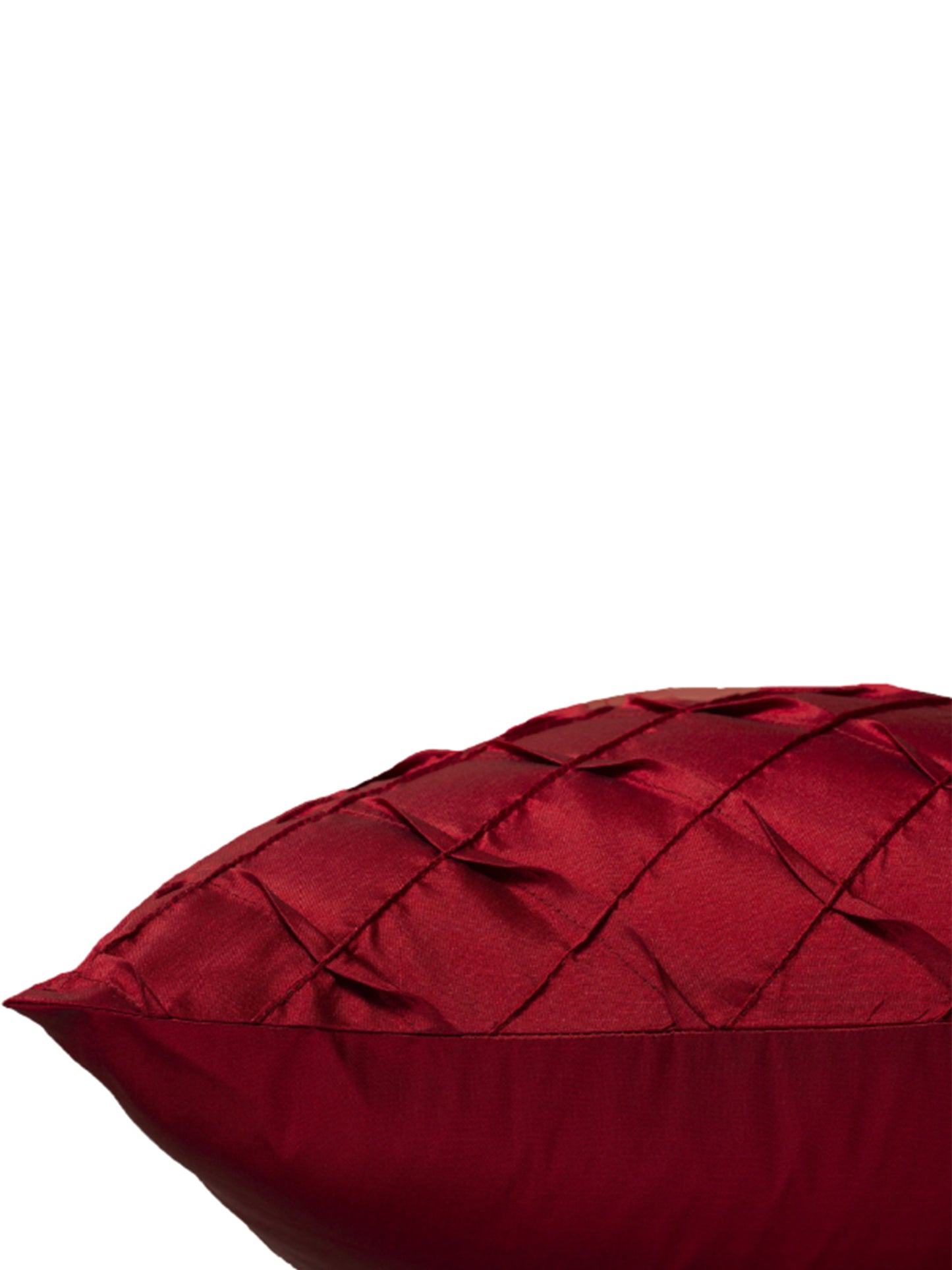 Reversable Pleated Cushion Cover | Posh Red | Standard 16 Inch x 16 Inch | Durable Polyester