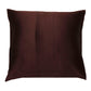 A square dark brown throw pillow with a vertical pleated texture down the center, shown against a plain white background.