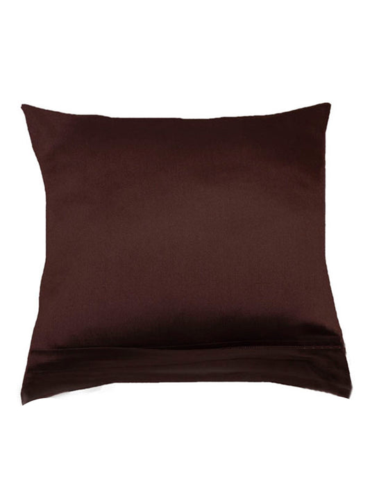 Brown Pleated Design | Durable Polyester Fabric | Standard 16 Inch x 16 Inch | Universal Cushion Cover
