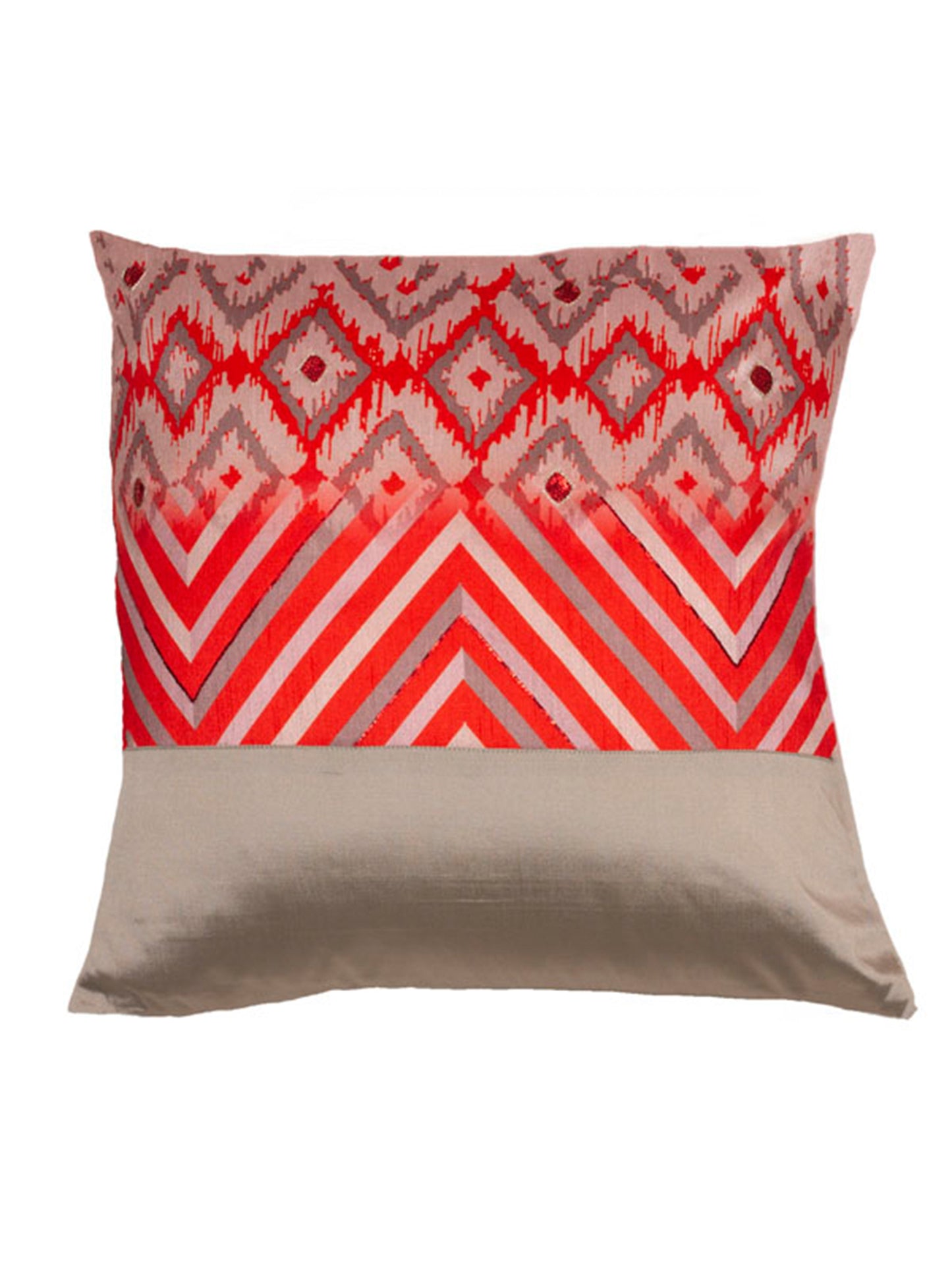 Cushion Cover Set of 3 100% Polyester Box And Printed Multi - 16" x 16"