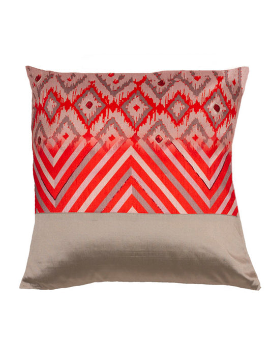 Cushion Cover Set of 3 100% Polyester Box And Printed Multi - 16" x 16"