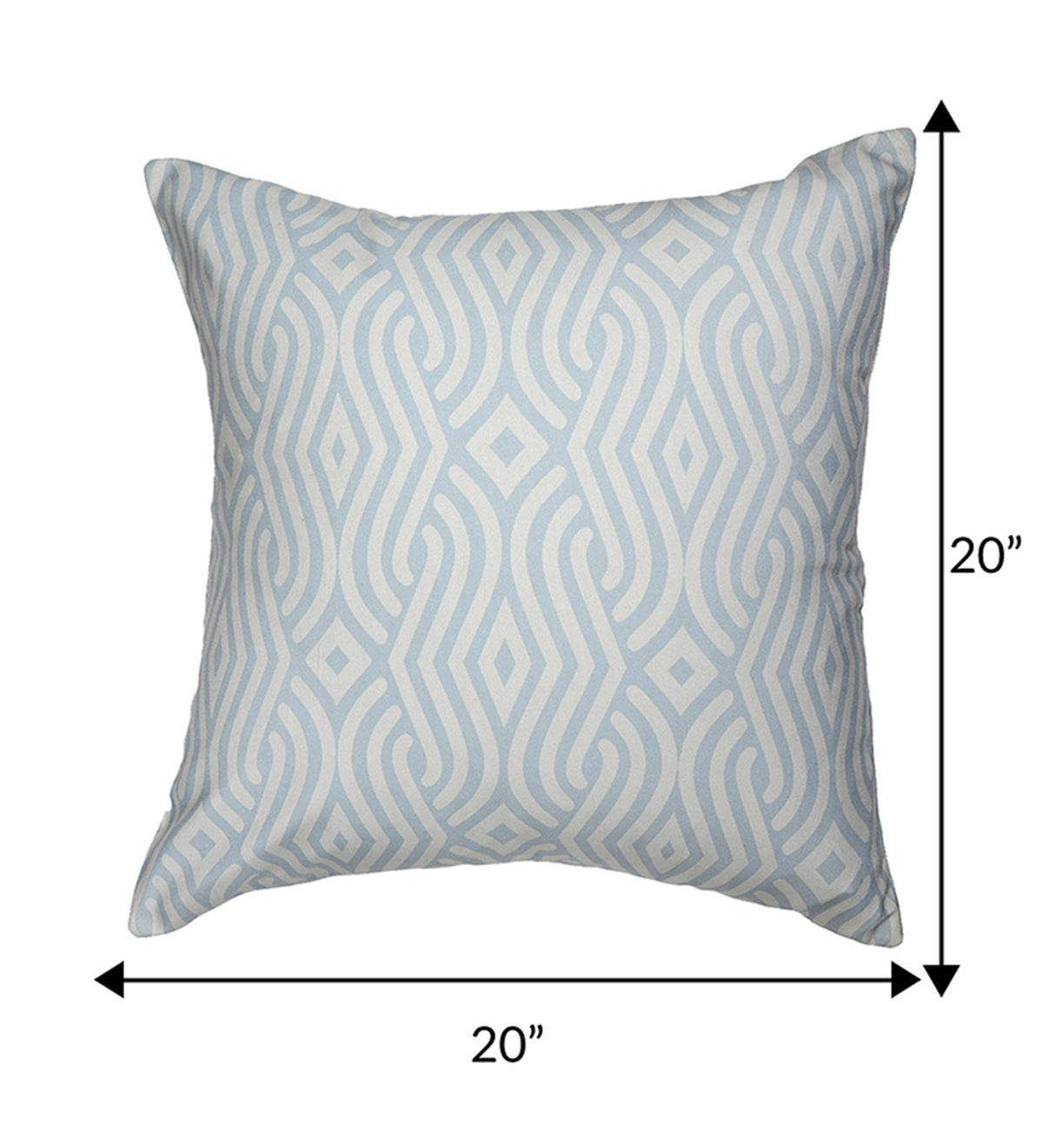 Cushion Cover with Abstract Print - Polyester Blend | Blue/Grey - 20x20in