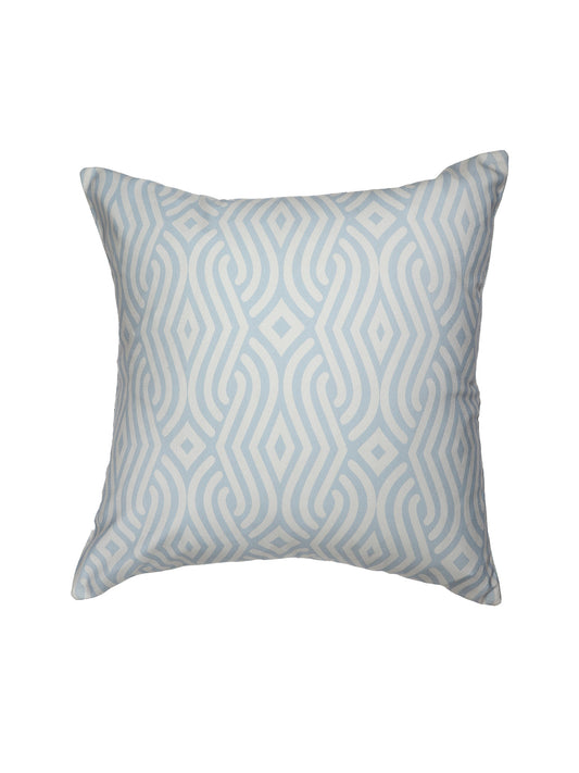 Cushion Cover with Abstract Print - Polyester Blend | Blue/Grey - 20x20in