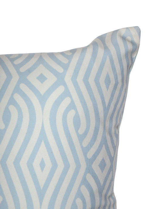 Cushion Cover with Abstract Print - Polyester Blend | Blue/Grey - 20x20in