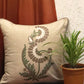 Cushion Cover Embroidered Cotton Blend With Piping Mushroom - 16" X 16"