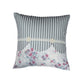 Hand Embroidered Cushion Cover - Luxe Collection | Sofa, Bedroom, Couch | Polycanvas Floral Print with Embroidery and Lace - Multicolor - 16x16 inch (40x40 cms) (Pack of 1)