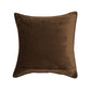 Solid Brown | Cord Piping | Velvet | 20 Inch x 20 Inch | Square Cushion Cover