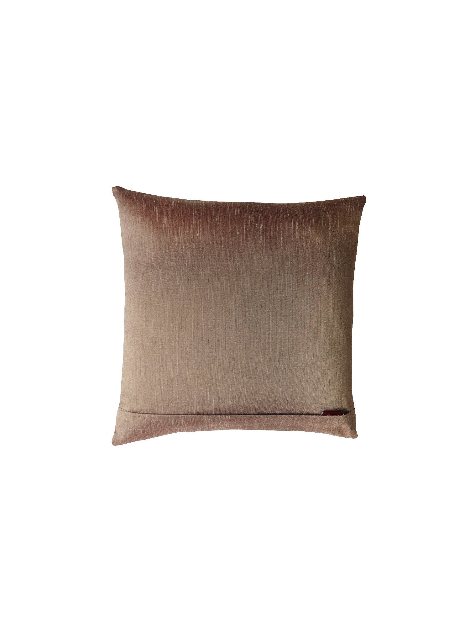A square throw pillow in a textured taupe-brown fabric, shown against a plain white background.