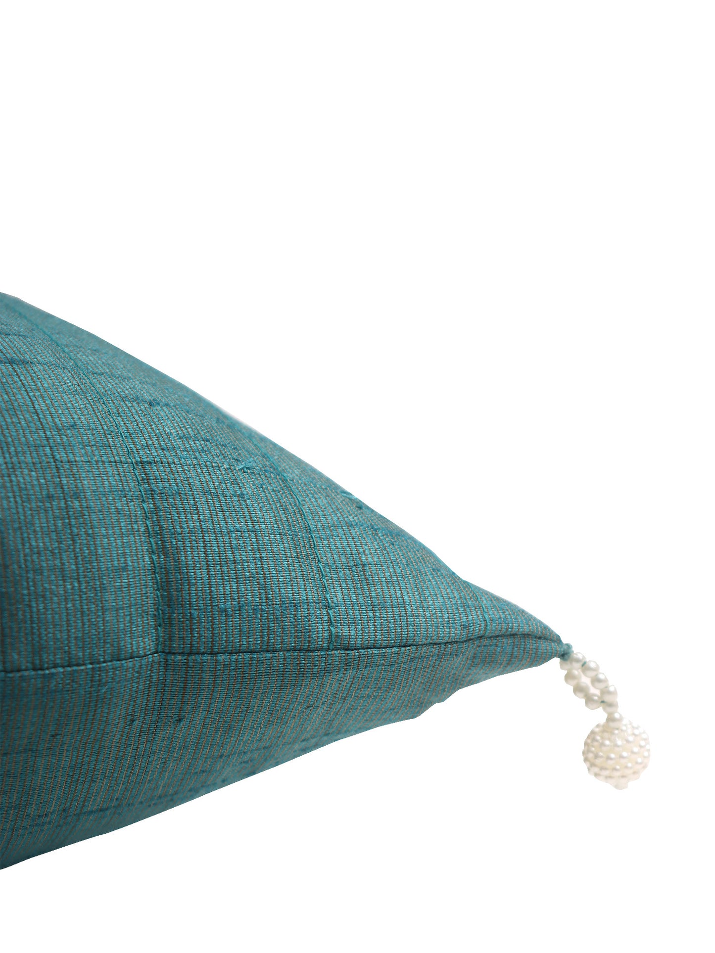 Self Quilted Teal Cushion Cover 16x16 | Polyester Blend | Premium Home Decor