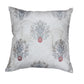 Eurosham Cushion Cover with Mughal Motif Print with Hand Embroidery - Polycanvas | Grey - 20x20in