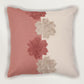 Cushion Cover Cotton Blend Floral Towel Embroidery with Patchwork Dark Coral - 16 X 16In