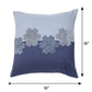 Cushion Cover Cotton Blend Floral Aari Embroidery with Patchwork Navy Blue - 16 X 16in