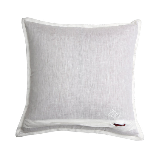 Cushion Cover Cotton Floral Embroidery White  - 16inches X 16inches