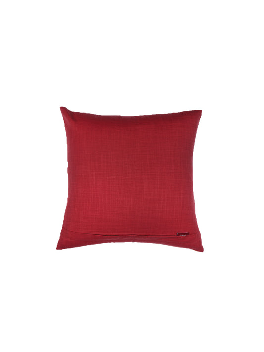 Cushion Cover for Sofa, Bed Poly Canvas Ikat Print | Red - 16x16in(40x40cm) (Pack of 1)