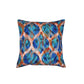 Cushion Cover for Sofa, Bed Poly Canvas Ikat Print | Navy Blue - 16x16in(40x40cm) (Pack of 1)