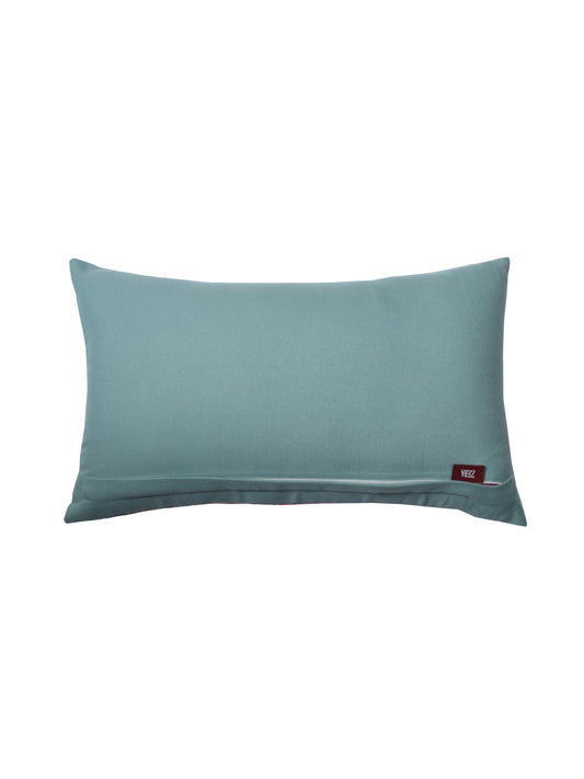 Cushion Cover for Sofa, Bed Poly Canvas Aqua Fin Print | Multi - 12x22in(30x56cm) (Pack of 1)