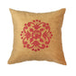 ZEBA World Square Cushion Cover for Sofa, Bed | Motif Embroidery - Chenille | Mustard Yellow - 16x16in(40x40cm) (Pack of 1)