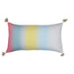 Cushion Cover with Gradient Stripes with Emboss Print and Tassels - Polycanvas | Multicolor - 12x22in(30x55cm) (Pack of 1)