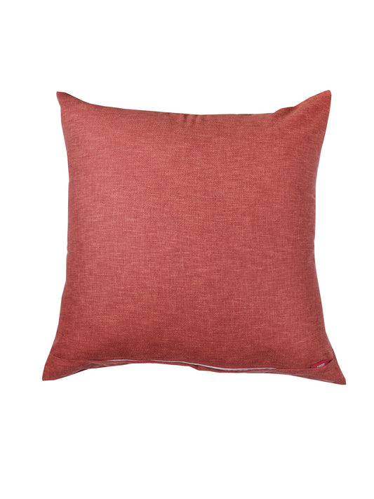 ZEBA World Eurosham Square Cushion Cover for Sofa, Bed | Flat Piping - Cotton Blend | Rust - 24x24in(61x61cm) (Pack of 1)