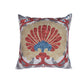 Mushroom Brown Floral Cushion Cover 16x16in | Premium Cotton Blend | Zeba World