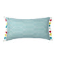 ZEBA World Rectangular Cushion Cover for Sofa - Lumbar Cushion | Hand Embroidery(Chawal Taka) with Tassels - Cotton Blend | Light Green - 12x22in(30x55cm) (Pack of 1)