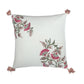 ZEBA World Square Cushion Cover for Sofa, Bed | Floral Hand Embroidery with Tassels - Cotton | Offwhite - 16x16in(40x40cm) (Pack of 1)