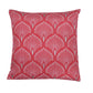 ZEBA World Square Cushion Cover for Sofa, Bed | Zari Embroidery Highlights on Art Deco Print - Polycanvas | Red - 16x16in(40x40cm) (Pack of 1)